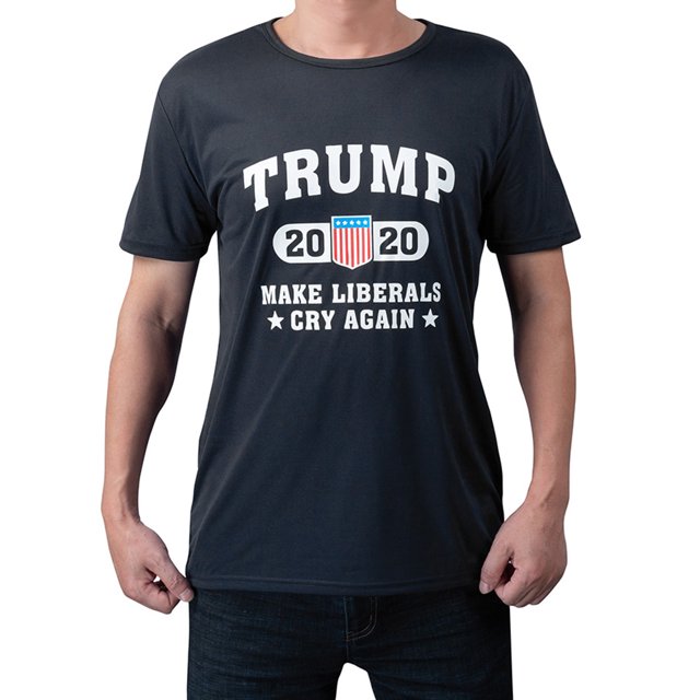 Hombres Mujeres Camiseta de manga corta con lema 2020 TRUMP LIBERALS CRY AGAIN Flag Letters Print Romacci Camisa de mangas cortas