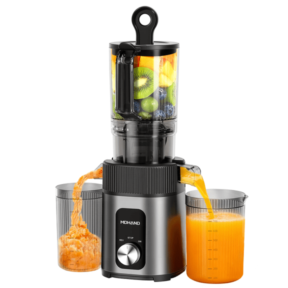 Cold Press Juicer, Kepeak Masticating Juicer with Wide Feed Chute, 200w Slow Juicer Machines
