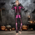 thumbnail image 2 of XUNHAO Matching Halloween Family Outfit Parent Child Outfit Skeleton Hooded Zipper Home Jumpsuit Family Photo Outfits, 2 of 6