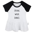 thumbnail image 2 of iDzn Crawl Walk Dance Funny Dresses For Baby, Newborn Babies Skirts, Infant Princess Dress, 0-24M Kids Graphic Clothes (Black Raglan Dresses, 0-6 Months), 2 of 5