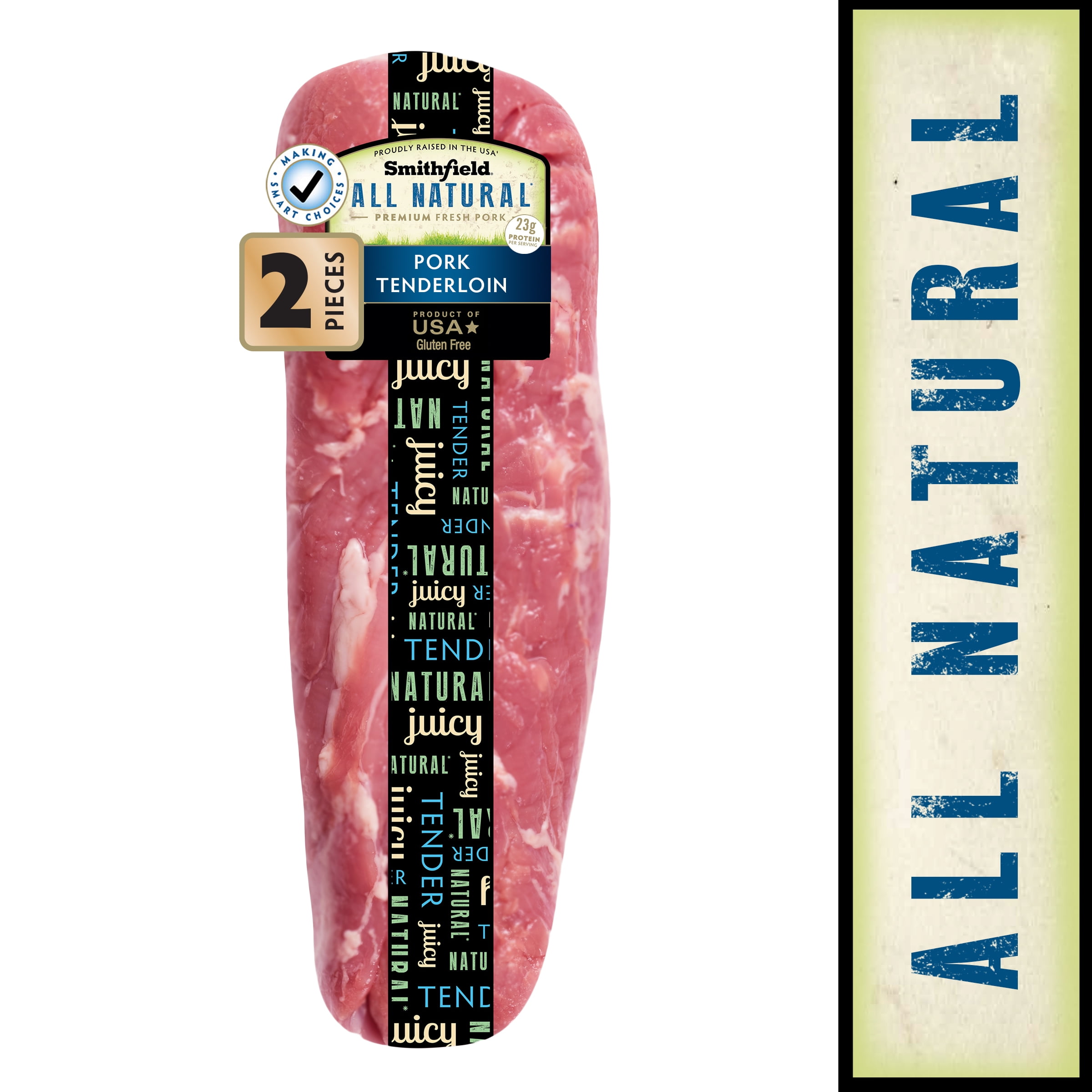 Smithfield All Natural Pork Tenderloin, 1.4 - 3.4 lb