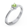 thumbnail image 3 of Birthstone Heart Ring with Shoulder Accents - Peridot (August), 3 of 4