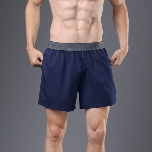 KIHOUT Men's Quick-Dry Stretch Athletic Shorts - 95% Polyester 5% Spandex, Wide Elastic Waistband, Side Pockets, Short Length for Summer Running, Gym Training, Casual Wear