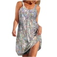 thumbnail image 2 of Mefallenssiah Femme à la Mode Été Imprimé Col Rond Plissée Robe de Style de Vacances, 2 of 5