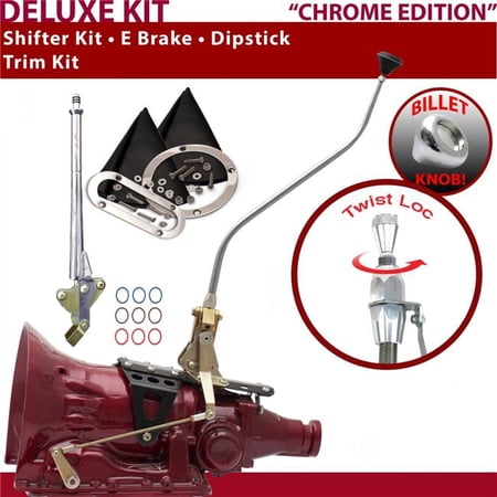 American Shifter 4L80E Shifter Kit Chrome 23 in. Swan E Brake Trim Kit Dipstick for F6107