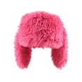 thumbnail image 2 of Idoravan Winter Hat Fur Hats with Warm Ear Flaps Winter Cycling Hat Women/Men Fall/Winter Solid Color Thicken Wool Hat Outdoor Cycling Fleeced Warm Knitted Hat Hot Pink, 2 of 9