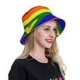 thumbnail image 7 of Gay-Pride Flag Bucket Hat With Reflective Stripe Beach Sun Fishing Hat Reversible For Men Women, 7 of 7
