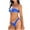 Blue, variant on Qingpeng Women's Bandeau Bikini Sets Strapless Thong Two Piece Swimsuits Mesh High Cut Bathing Suits Summer Beach Swimwear