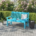 thumbnail image 2 of ModFusion Outdoor Garden Loveseat, All Weather Outdoor Bench for 2-3 Persons, HDPE Resin, 660 lbs Capacity & Weather Resistant, Light Blue, 2 of 7