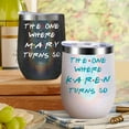 thumbnail image 3 of Personalized Birthday Wine Cup Gifts with Names Ages for Women Mom Daughter Aunt Sister Grandma Nana Gigi 12oz Custom Birthday Wine Tumbler with Lid Straw Bday Presents for Friends Female, 3 of 5