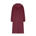 thumbnail image 5 of Qetyuw Long Hoodies for Women Long Sleeve Zip Up Coat Oversized Curved Hem Hooded Jacket Loose Casual Sweatshirt with Pocket, 5 of 6
