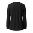 thumbnail image 6 of Womens T Shirt Autumn Winter Crew Neck Pocket Split Long Sleeve Casual Loose Top T Shirt For Woman Tops For Women, 6 of 6