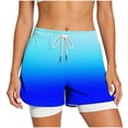 thumbnail image 5 of VBVC Women's Drawstring 2-in-1 Athletic Shorts , High Waisted Running Shorts For Women,Ladies' Double Layer Active Shorts with Pockets,Blue,S-2XL, 5 of 8