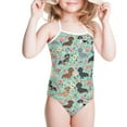 thumbnail image 2 of SEANATIVE Kids One Piece Swimwear for Girls Size 3-4 T Comfortable Lace Up Bathing Suit Casual Dachshund Flowers Girls Bikini Swimsuit, 2 of 5