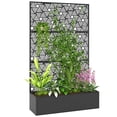 thumbnail image 1 of Outsunny Metal Planter Box with Trellis, 70" Tall Raised Garden Bed, 1 of 10