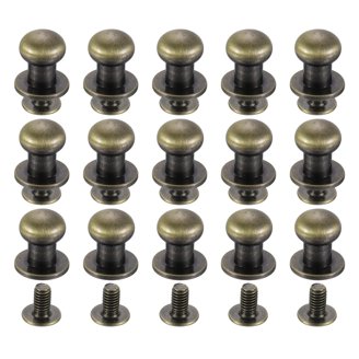 5-Pack Brass Tone Chicago Screw Posts – 5mm X 6mm, Docking Connecting Nuts, For Photo Albums, Leather, Book Binding