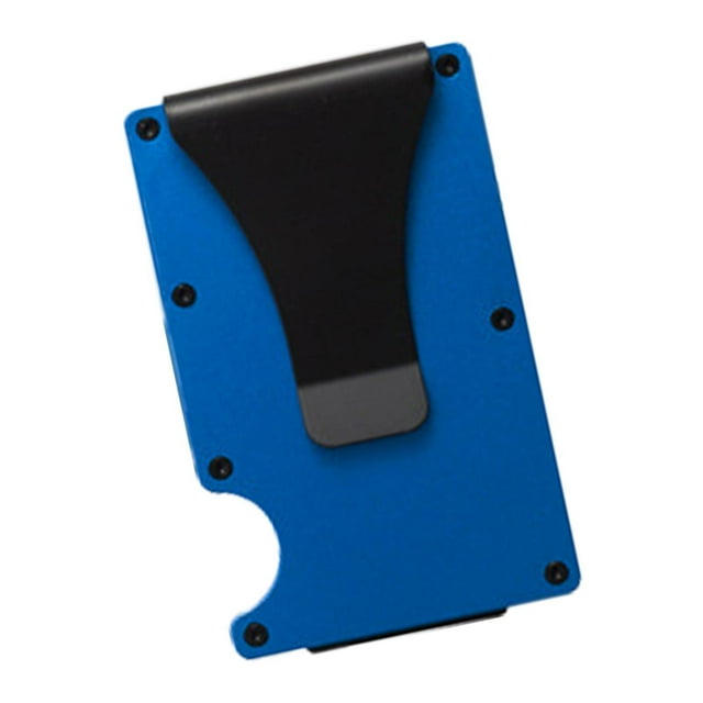 Tarjetero para tarjetas de crédito para hombre, cartera compacta con capacidad para 15 tarjetas y dinero, tarjetero minimalista y delgado para marido, Azul