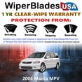 thumbnail image 2 of 2006 Mazda MPV Beam Wiper Blades Wipers w/1yr Warranty (Set of 2) (WiperBladesUSA), 2 of 5