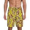 thumbnail image 1 of Balery Chicken Cartoon Pantalones cortos de pijama de punto de algodón para hombre con cinturilla y bolsillos-Medium, 1 of 6