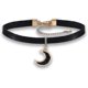thumbnail image 1 of Black Leather Punk Choker Premium Black Vegan Leather Choker And Collar Necklace With Elegant Pendant, 1 of 4