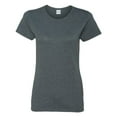 thumbnail image 5 of Gildan Heavy Cotton Women’s Crew T-Shirt, Semi Fitted, Short Sleeve Feminine Tee, Dark Heather, XL, 5 of 5