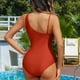 thumbnail image 2 of Trajes de Baño de Corte Alto para Mujeres de Verano de Color Sólido con Cojín de Pecho sin Soporte de Acero, Traje de Baño de Correa sin Espalda Sexy, 2 of 4
