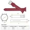 thumbnail image 2 of Genuine Leather Watch Band 22mm Quick Release Elegant Top Grain Replacement Strap Dark Red/Silver Tone, 2 of 6