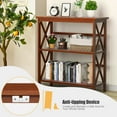 thumbnail image 5 of Costway Wooden Shelf Bookcase 3-Tier Open Bookshelf W/X-Design Freestanding Rack Natural, 5 of 10