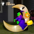 thumbnail image 2 of 4.6 FT Long Halloween Inflatable Decoration Witch On The Moon LED Lighted Blow Up, 2 of 6