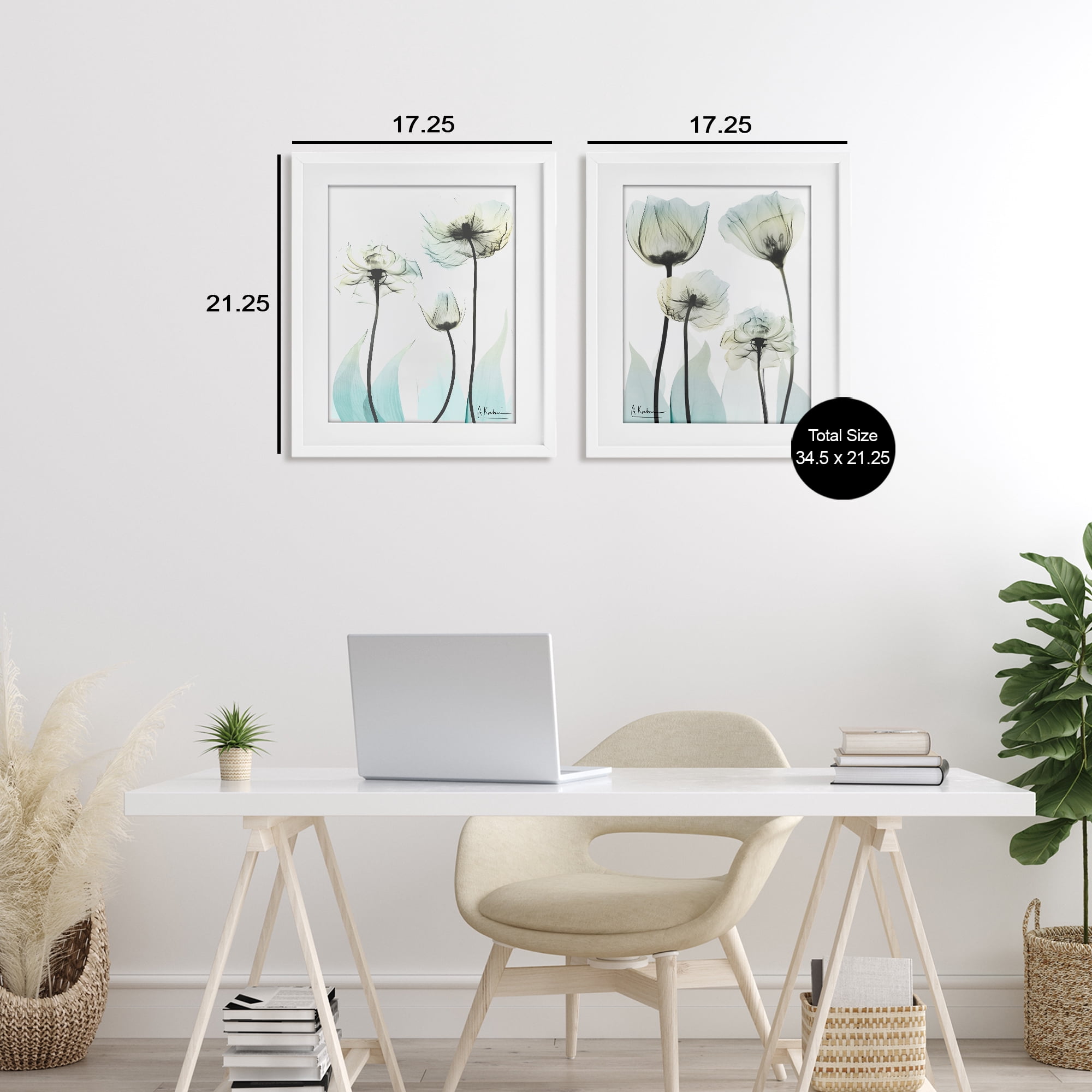 Stupell Industries Luxury Of Creation Flowers 2 Piece White Framed Print Under Glass Set, design by Albert Koetsier
