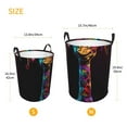 thumbnail image 3 of Balery Neon Psychedelic Giraffe Cesta de ropa redonda con asas, impermeable, independiente, para ropa, juguetes, dormitorio y familia-Small, 3 of 6
