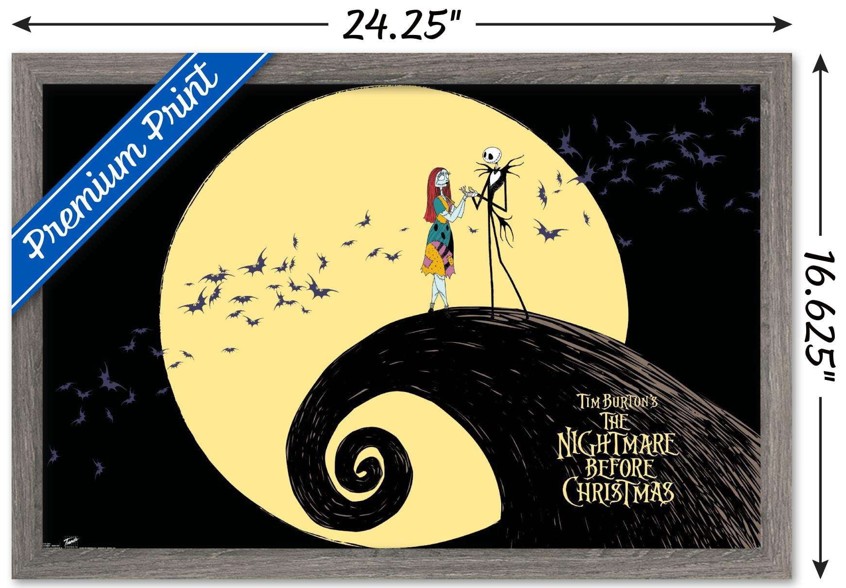 Disney Tim Burton's The Nightmare Before Christmas - Moonlight Wall Poster, 14.725" x 22.375", Framed