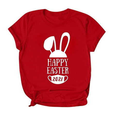 

koaiezne Shirt For Women Easter Printing O NeckOutdoorFashion Shirt Tops While Blouse Pajama Shirts Women