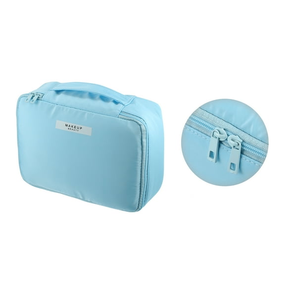 Vocoste Makeup Bag Cosmetic Travel Bag Case Large Makeup Bag Make Up Brush Organizer Bag for Women Blue 1 Pcs