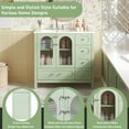 thumbnail image 4 of 36" Bathroom Vanity with 4 Drawers and 2 Soft-Closing Glass Doors, Modern Bathroom Cabinet with Adjustable Shelf and Sink, Bathroom Storage Cabinet  for Bathroom, Green, 4 of 9