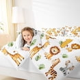 thumbnail image 5 of Manfei Initial A Letter Full Size Comforter Sets for Kids, Kawaii Lion Giraffe Elephant Bedding Comforter Set, Zoo Animal Reversible Bedding Sets, Super Cozy Room Decor, 3 Pieces, 5 of 9