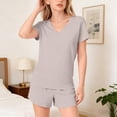 thumbnail image 3 of EnJoCho Girls 2 Piece Summer Outfits Tween Short Sleeve V Neck T Shirt Elastic Waist Shorts Matching Set Pockets Casual Beach Sets, 3 of 9