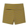 thumbnail image 6 of PWPSG Women's Striped High Waist Tight Biker Shorts, Tummy Control Slim Fit for Yoga Workout Daily Wear Yellow L, 6 of 6