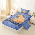 thumbnail image 2 of Manfei Cute Orange Fruit Pattern Twin Sheets,Kawaii Capybara Bedding,Blue,3pcs,1 Fitted Sheet and 1 Pillowcase, 2 of 6