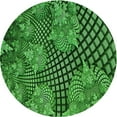 thumbnail image 1 of Ahgly Company Indoor Round Patterned Deep Emerald Green Area Rugs, 4' Round, 1 of 6