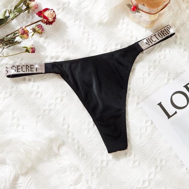 Bragas Sin Costuras Para Mujer Letra De Lujo Lencería De Diamantes De Imitación G string brand design.top1