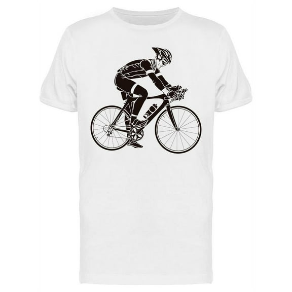 Bicyclist With Helmet T-Shirt Men -Image by Shutterstock, Male Large