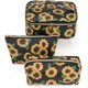 thumbnail image 1 of Makeup Bag Portable Travel Cosmetic Bag Waterproof Organizer Multifunction Case with Zipper Toiletry Bags Handbags for Women (Sunflower 3P), 1 of 4