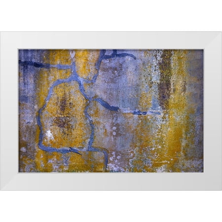 Jaynes Gallery 14x11 White Modern Wood Framed Museum Art Print Titled - USA-Washington State-Fort Flagler State Park Abstract pattern of weathered wall