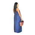 thumbnail image 5 of KTMKH Women's Plus-Size Sleeveless Suspenders Denim Casual Loose Long Dress Vestidos, 5 of 9