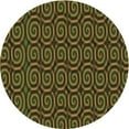 thumbnail image 1 of Ahgly Company Machine Washable Indoor Round Transitional Dark Yellow Green Area Rugs, 8' Round, 1 of 7