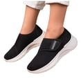 thumbnail image 6 of Duqingm Flats Shoes Women Women's Slip On Knit Flats Shoes Mesh Walking Loafers Shoes Casual Work Nursing Sneakers Black,6, 6 of 7