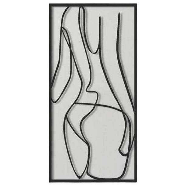 Láminas decorativas minimalistas con figuras femeninas para pared, estilo dibujo lineal. Decoración para el hogar. B