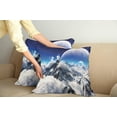 thumbnail image 3 of Ambesonne Fantasy Throw Pillow Cover 2 Pack, Snow Capped Mountain, 16", White and Navy Blue, 3 of 6