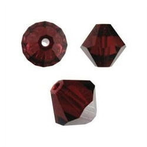 Swarovski Bicone Crystal Beads Item #5328/#5301 Garnet Color 6mm Size - 36 Pieces